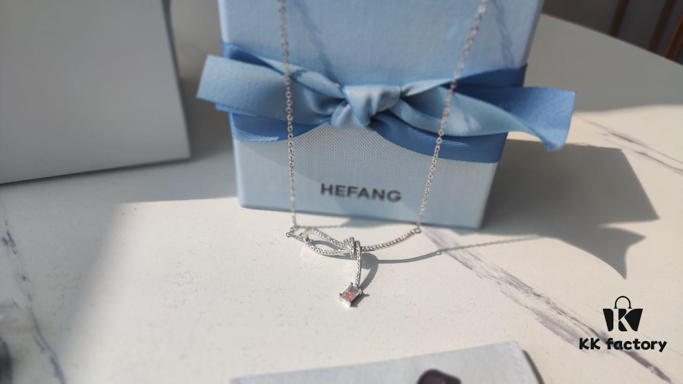 6930048812f62673a6faafc9 HEFANG Aurora Ribbon Knot Pendant Necklace