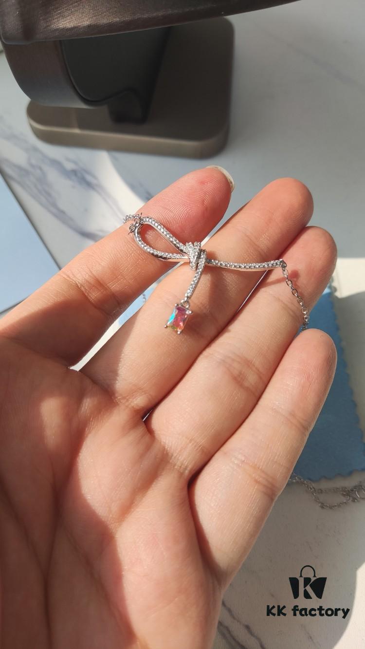 6930048912f62673a6faafcc HEFANG Aurora Ribbon Knot Pendant Necklace