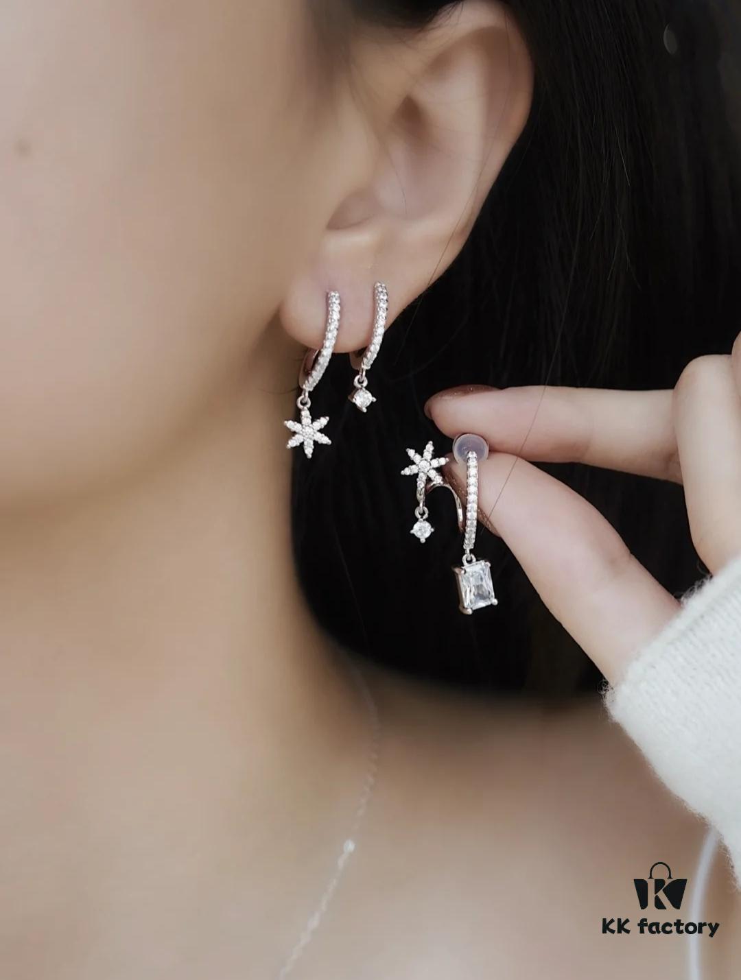 6930049212f62673a6faafda New Arrival He Fang Snowflake Crystal Necklace / Earrings | Pure Silver High-End Original Quality