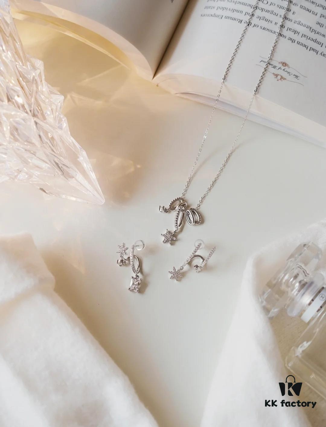 6930049212f62673a6faafdb New Arrival He Fang Snowflake Crystal Necklace / Earrings | Pure Silver High-End Original Quality