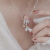 6930049412f62673a6faafe0 New Arrival He Fang Snowflake Crystal Necklace / Earrings | Pure Silver High-End Original Quality