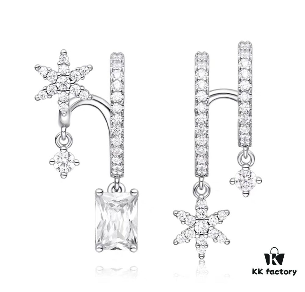 6930049d12f62673a6faaff4 He Fang Xue Huan Ice Crystal Earrings for Women, Niche Design Fashion Drop Earrings, Ear Jewelry