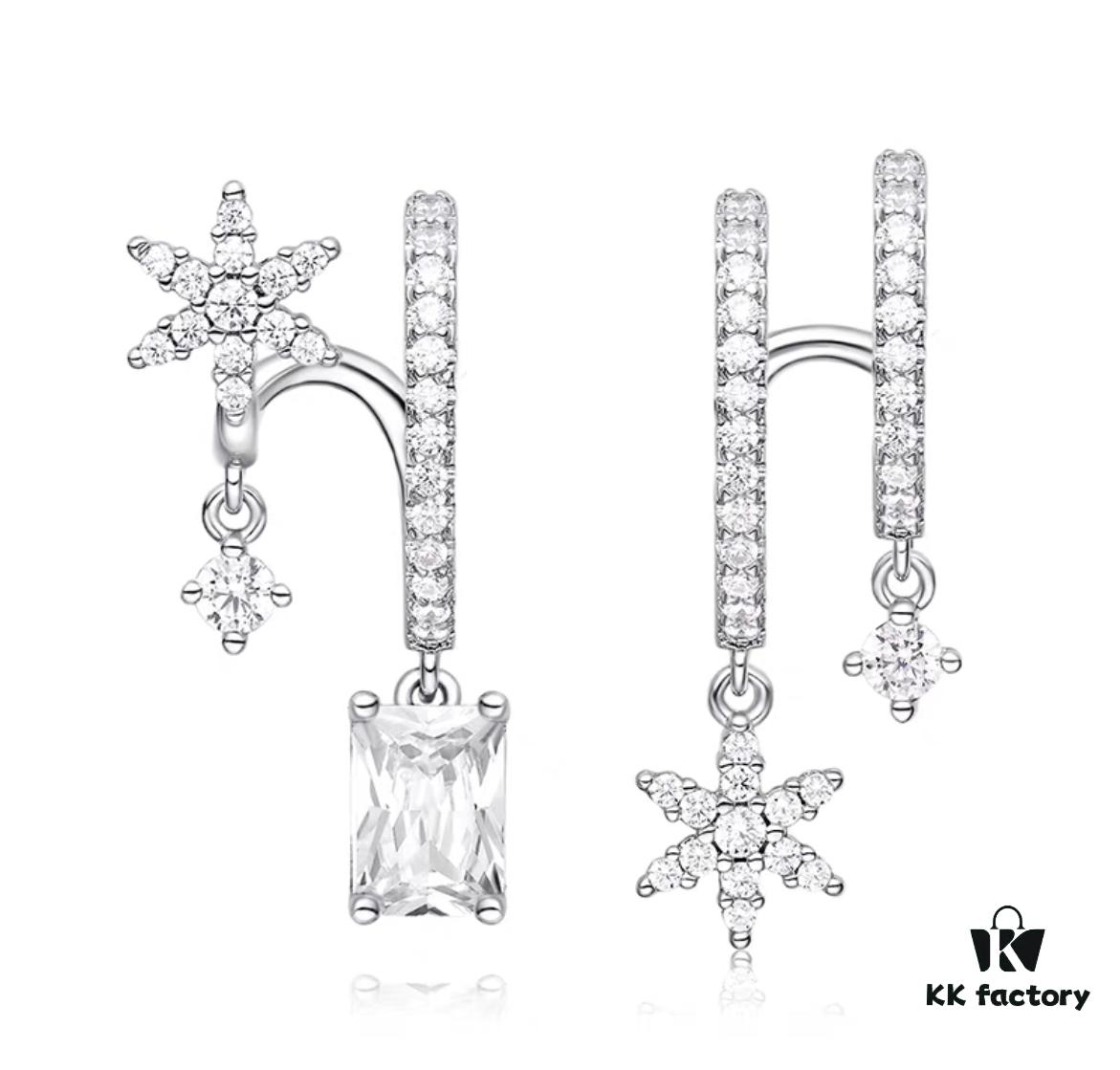 6930049d12f62673a6faaff4 He Fang Xue Huan Ice Crystal Earrings for Women, Niche Design Fashion Drop Earrings, Ear Jewelry