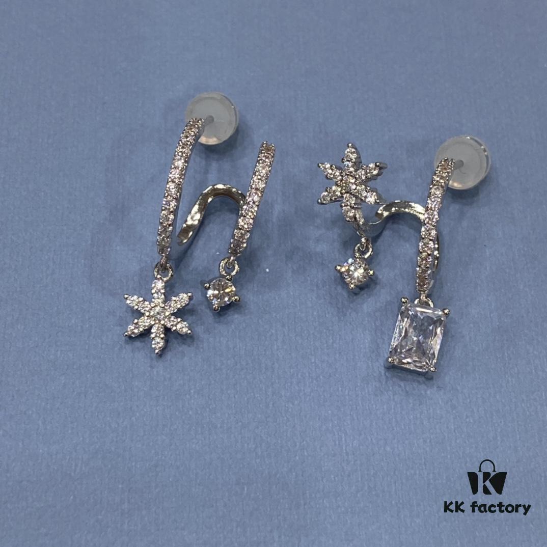 6930049e12f62673a6faaff8 He Fang Xue Huan Ice Crystal Earrings for Women, Niche Design Fashion Drop Earrings, Ear Jewelry