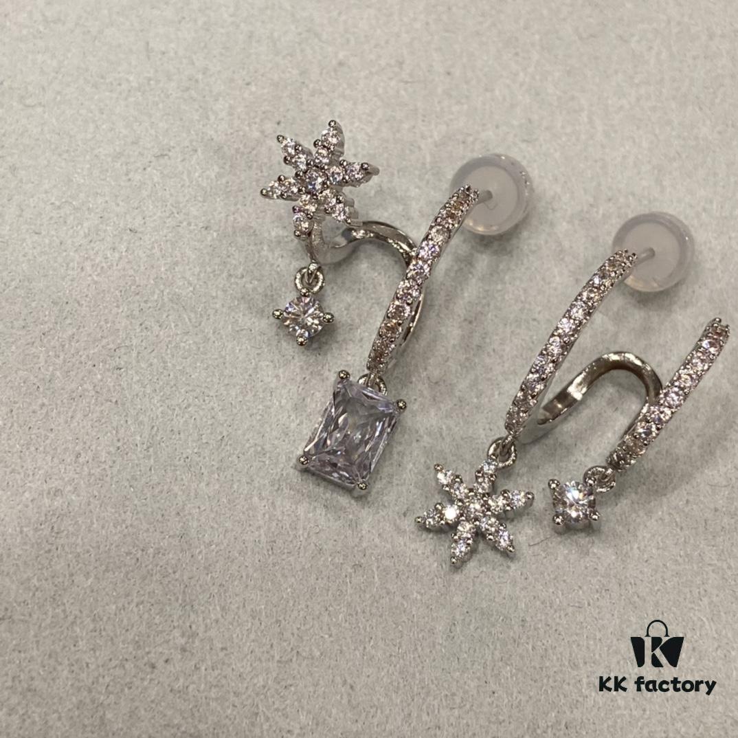 6930049e12f62673a6faaff9 He Fang Xue Huan Ice Crystal Earrings for Women, Niche Design Fashion Drop Earrings, Ear Jewelry