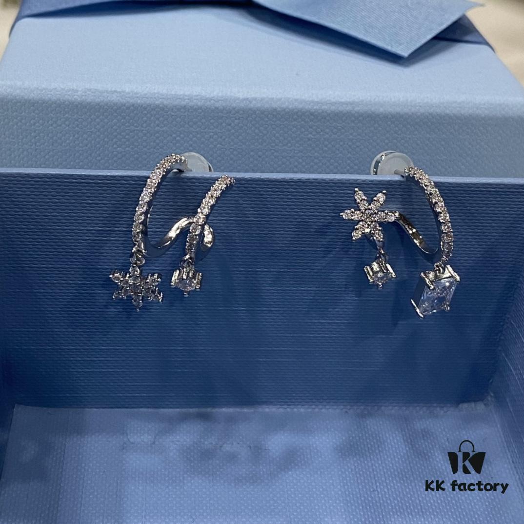 6930049e12f62673a6faaffa He Fang Xue Huan Ice Crystal Earrings for Women, Niche Design Fashion Drop Earrings, Ear Jewelry