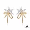 693004a912f62673a6fab013 Floating Silk Ribbon Snowflake Stud Earrings for Women
