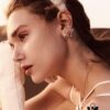 693004ab12f62673a6fab017 Floating Silk Ribbon Snowflake Stud Earrings for Women