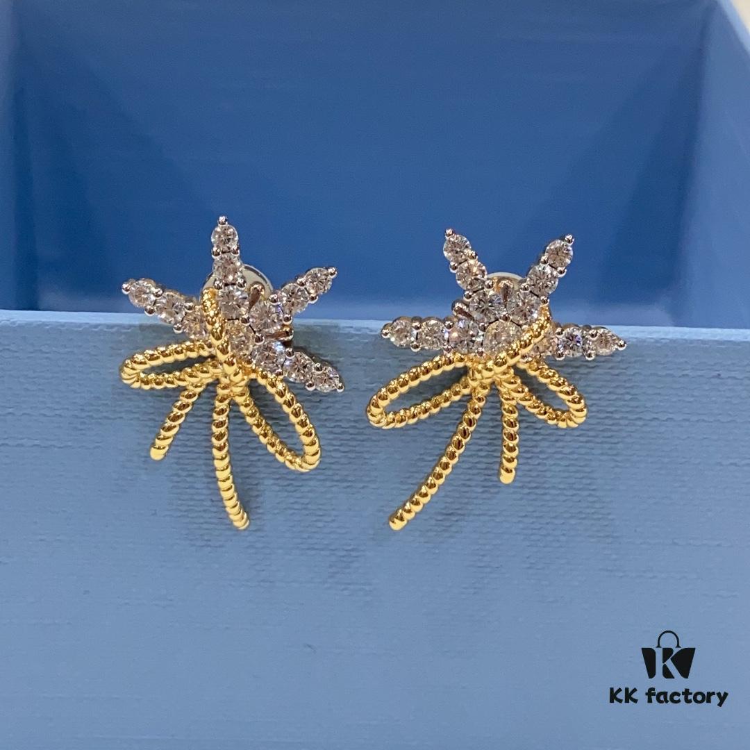 693004ad12f62673a6fab01a Floating Silk Ribbon Snowflake Stud Earrings for Women