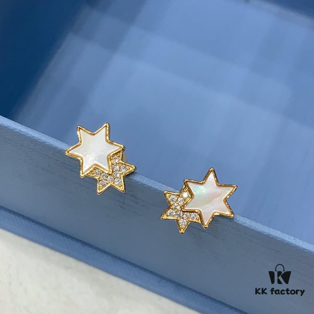 He Fang Liu Guang Twin Star Stud Earrings