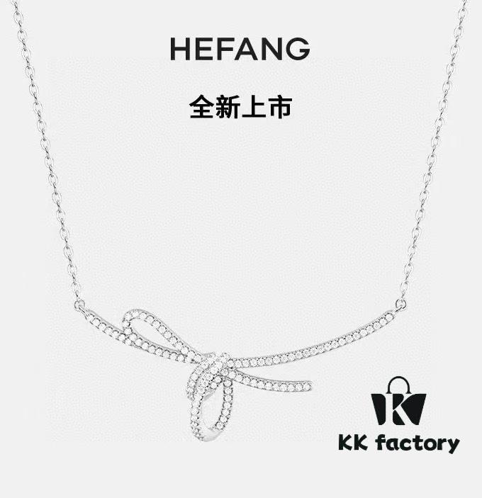693004bb12f62673a6fab046 HeFang Bestseller - Ribbon Knot Pendant Necklace, Luxurious Wedding Jewelry, Elegant and Sparkling Collarbone Chain