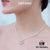 693004be12f62673a6fab04d HeFang Jewelry Elizabeth Necklace - Bow Pendant Luxury Wedding Collar Chain, 42cm Adjustable