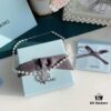 693004bf12f62673a6fab051 HeFang Jewelry Elizabeth Necklace - Bow Pendant Luxury Wedding Collar Chain, 42cm Adjustable