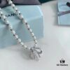 693004c012f62673a6fab052 HeFang Jewelry Elizabeth Necklace - Bow Pendant Luxury Wedding Collar Chain, 42cm Adjustable