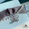 693004c112f62673a6fab054 HeFang Jewelry Elizabeth Necklace - Bow Pendant Luxury Wedding Collar Chain, 42cm Adjustable