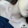 693004c212f62673a6fab05a HeFang Jewelry Elizabeth Necklace - Bow Pendant Luxury Wedding Collar Chain, 42cm Adjustable