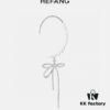693004c412f62673a6fab05f HeFang Jewelry Pearl Bow Earrings, High-End Ear Clip Without Piercings, Reverse Hanging Design