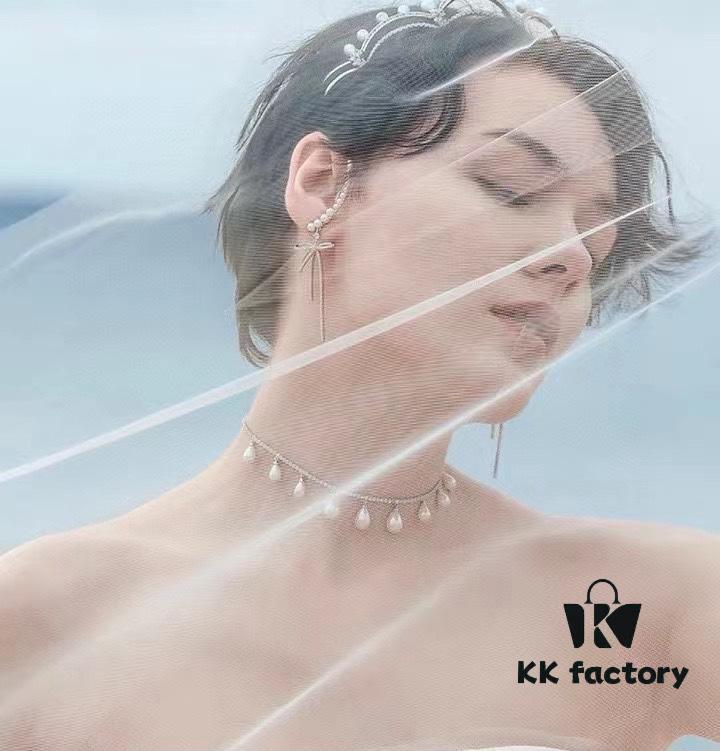 693004c512f62673a6fab061 HeFang Jewelry Pearl Bow Earrings, High-End Ear Clip Without Piercings, Reverse Hanging Design