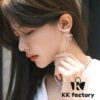 693004c612f62673a6fab067 HeFang Jewelry Pearl Bow Earrings, High-End Ear Clip Without Piercings, Reverse Hanging Design