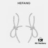 693004cd12f62673a6fab077 HeFang Bestseller Silk Bow Stud Earrings - 2021 Wedding Collection, Luxury Fashion Ear Cuff Inspired by Bridal Ribbons, Worn by Zhan Qiuyi