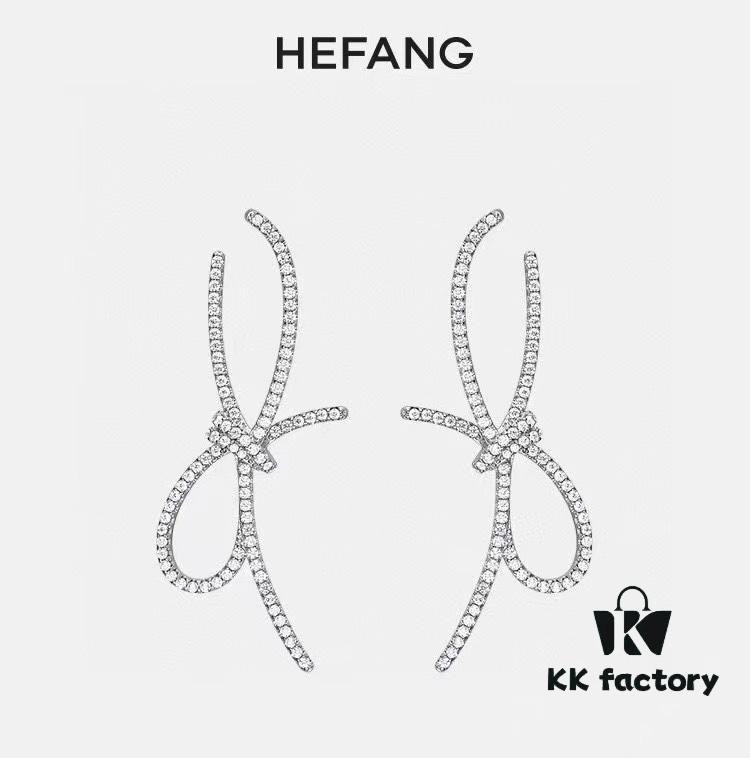 693004cd12f62673a6fab077 HeFang Bestseller Silk Bow Stud Earrings - 2021 Wedding Collection, Luxury Fashion Ear Cuff Inspired by Bridal Ribbons, Worn by Zhan Qiuyi