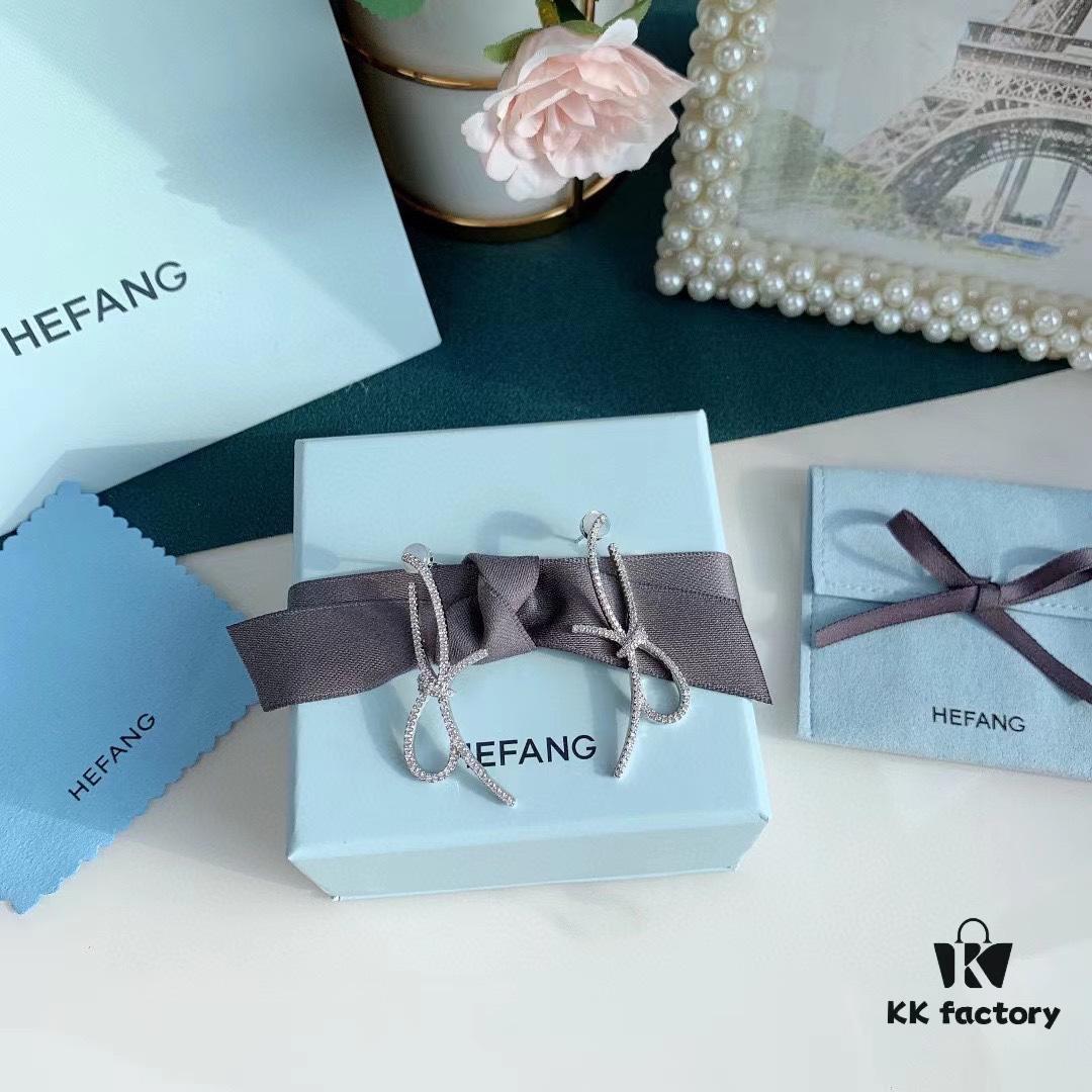 693004ce12f62673a6fab07d HeFang Bestseller Silk Bow Stud Earrings - 2021 Wedding Collection, Luxury Fashion Ear Cuff Inspired by Bridal Ribbons, Worn by Zhan Qiuyi