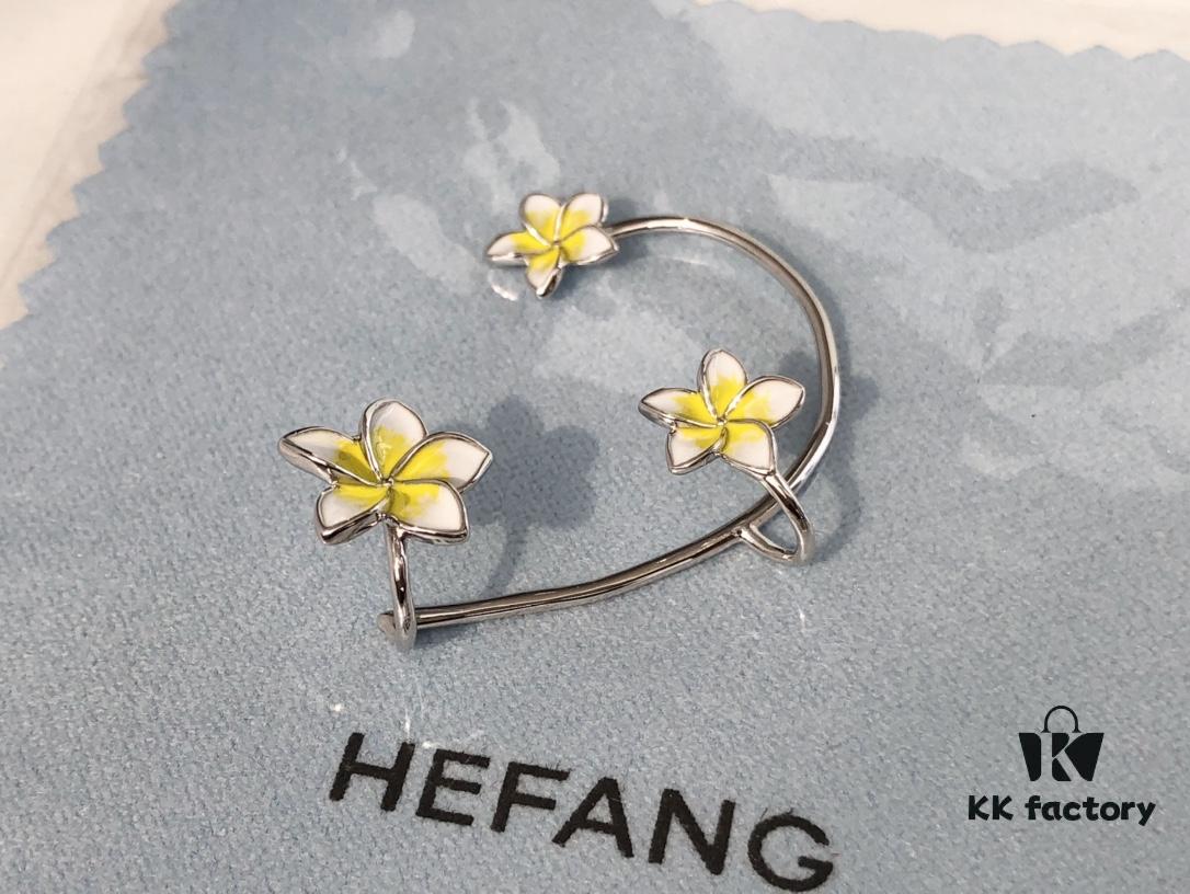 693004ea12f62673a6fab0bb HEFANG Jewelry Frangipani Huggie Earrings