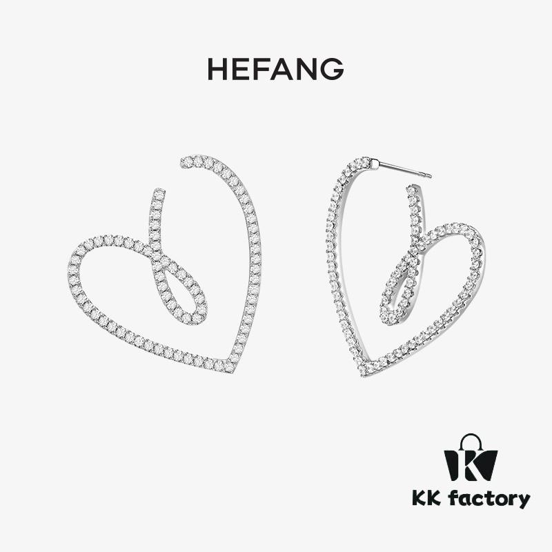 693004f212f62673a6fab0ce HEF@NG Jewelry Romantic Bow Ribbon Heart Elegant Stud Earrings - Celestial Bow & Heart Series, High-End Custom Design, Micro-Paved Sparkling Stones