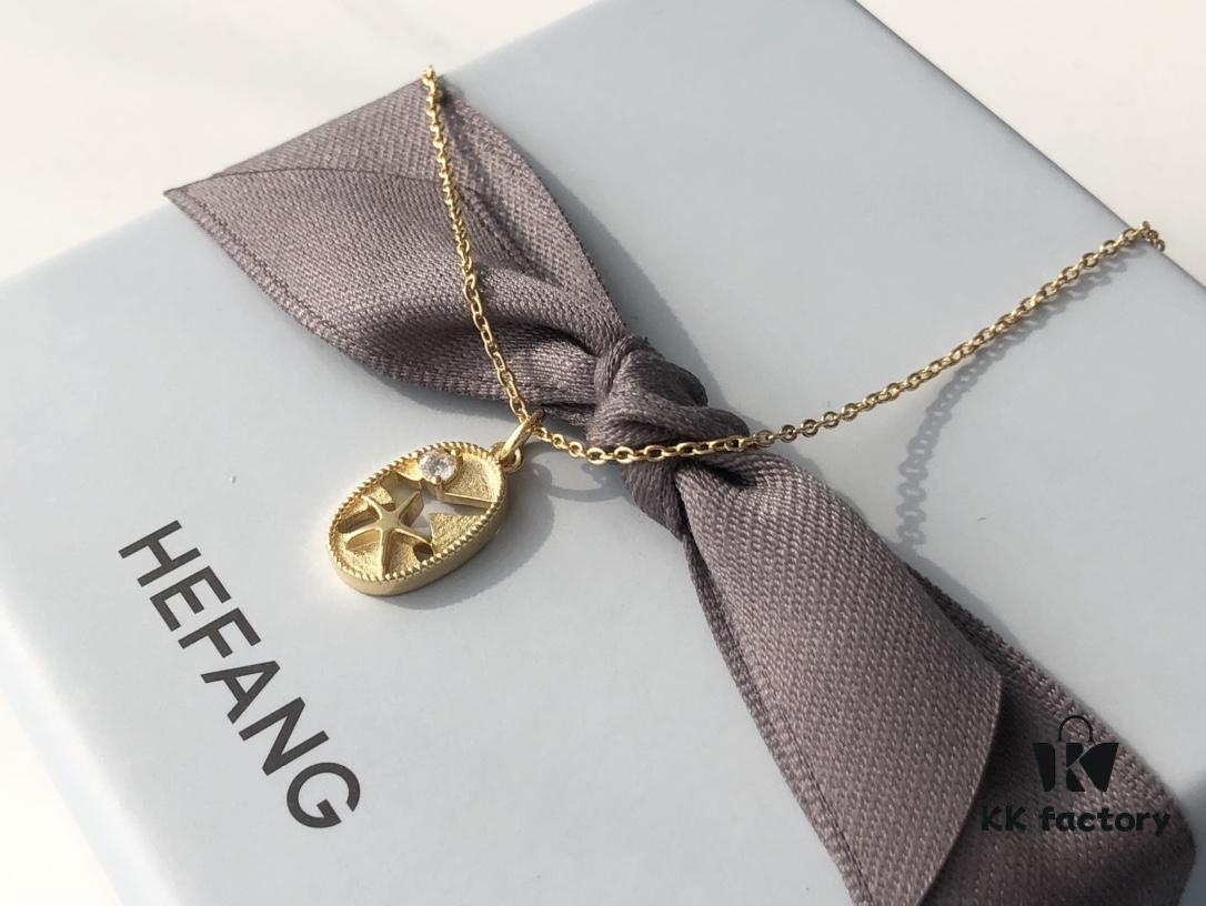 693004f912f62673a6fab0dd HEFANG Jewelry Starfish 18K Gold Plated Necklace