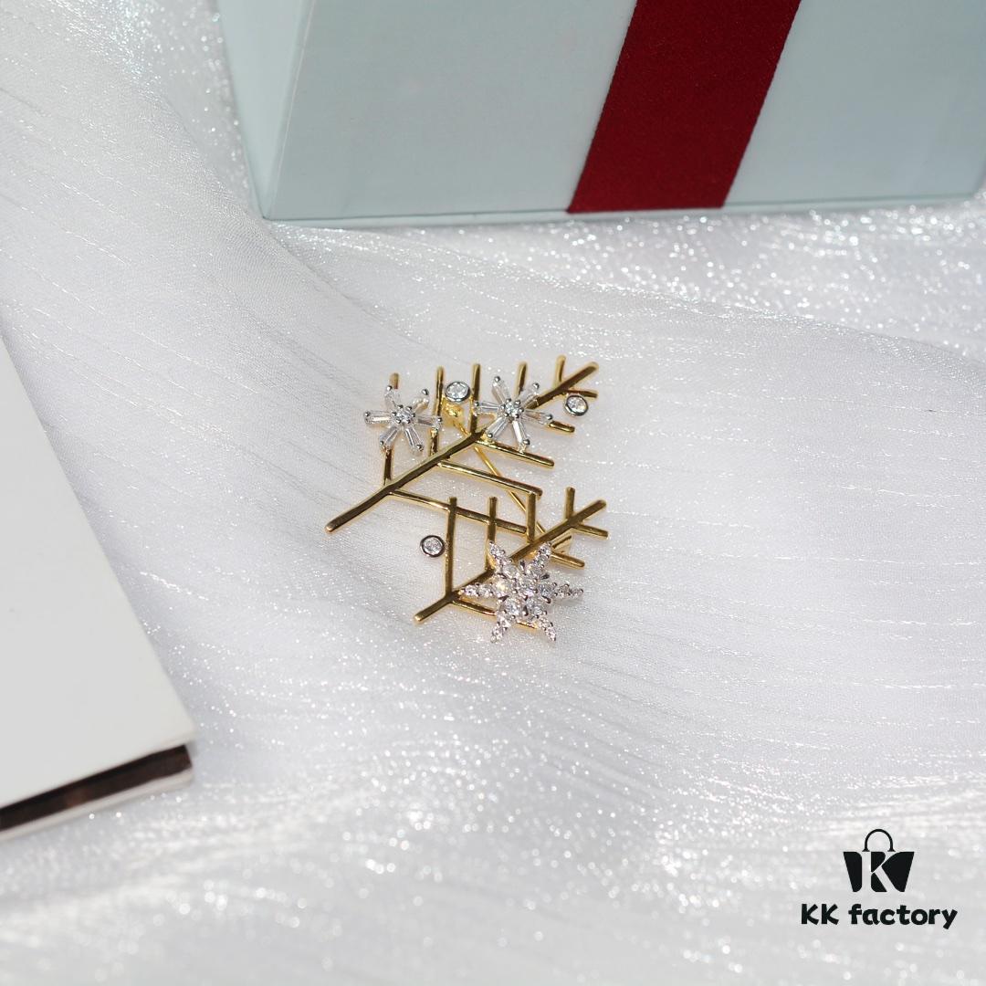 6930050512f62673a6fab0f2 HEFANG Jewelry Snow Tree Brooch, 925 Sterling Silver, Inspired by Snow-Covered Trees in Winter
