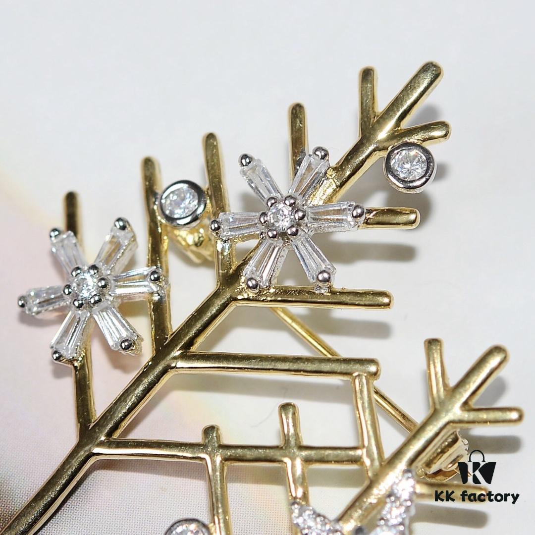 6930050612f62673a6fab0f3 HEFANG Jewelry Snow Tree Brooch, 925 Sterling Silver, Inspired by Snow-Covered Trees in Winter