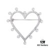 He Fang Pearl Heart Brooch