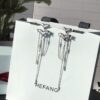 HEFANG New Arrival Peach Blossom Tiger Tassel 925 Silver Stud Earrings