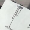 HEFANG New Arrival Peach Blossom Tiger Tassel 925 Silver Stud Earrings