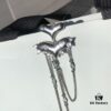 HEFANG New Arrival Peach Blossom Tiger Tassel 925 Silver Stud Earrings