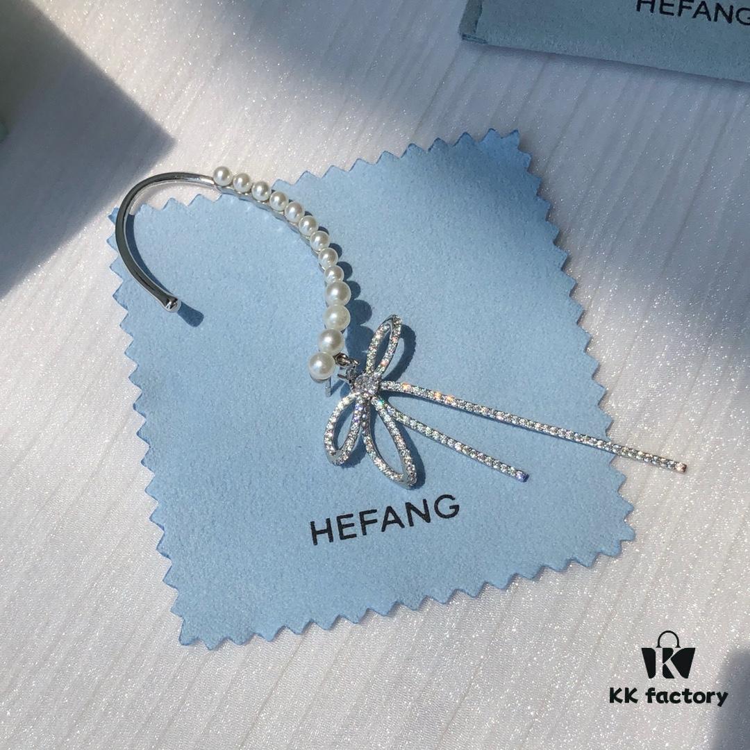 693005a612f62673a6fab19d HEFANG Jewelry Pearl Bow Earrings with Reverse Tassel Ear Cuff (Right Ear)