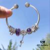 693005c512f62673a6fab1c3 Pandora Pandora Sparkling Purple Heart Key 🔑 New Arrival! Made with counter materials, one-to-one perfect craftsmanship, quality comparable to official store products!