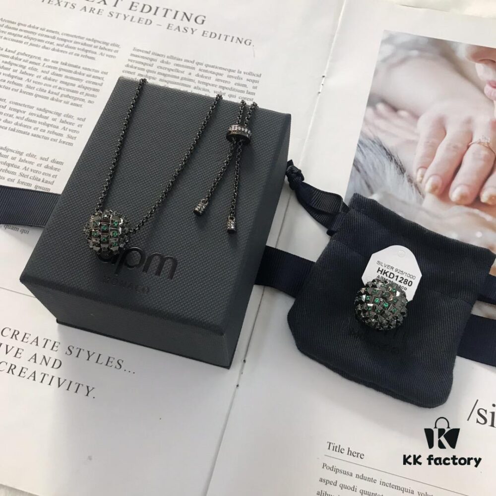 Original A Brand Monaco Gear Necklace and Earrings Set Newly Released