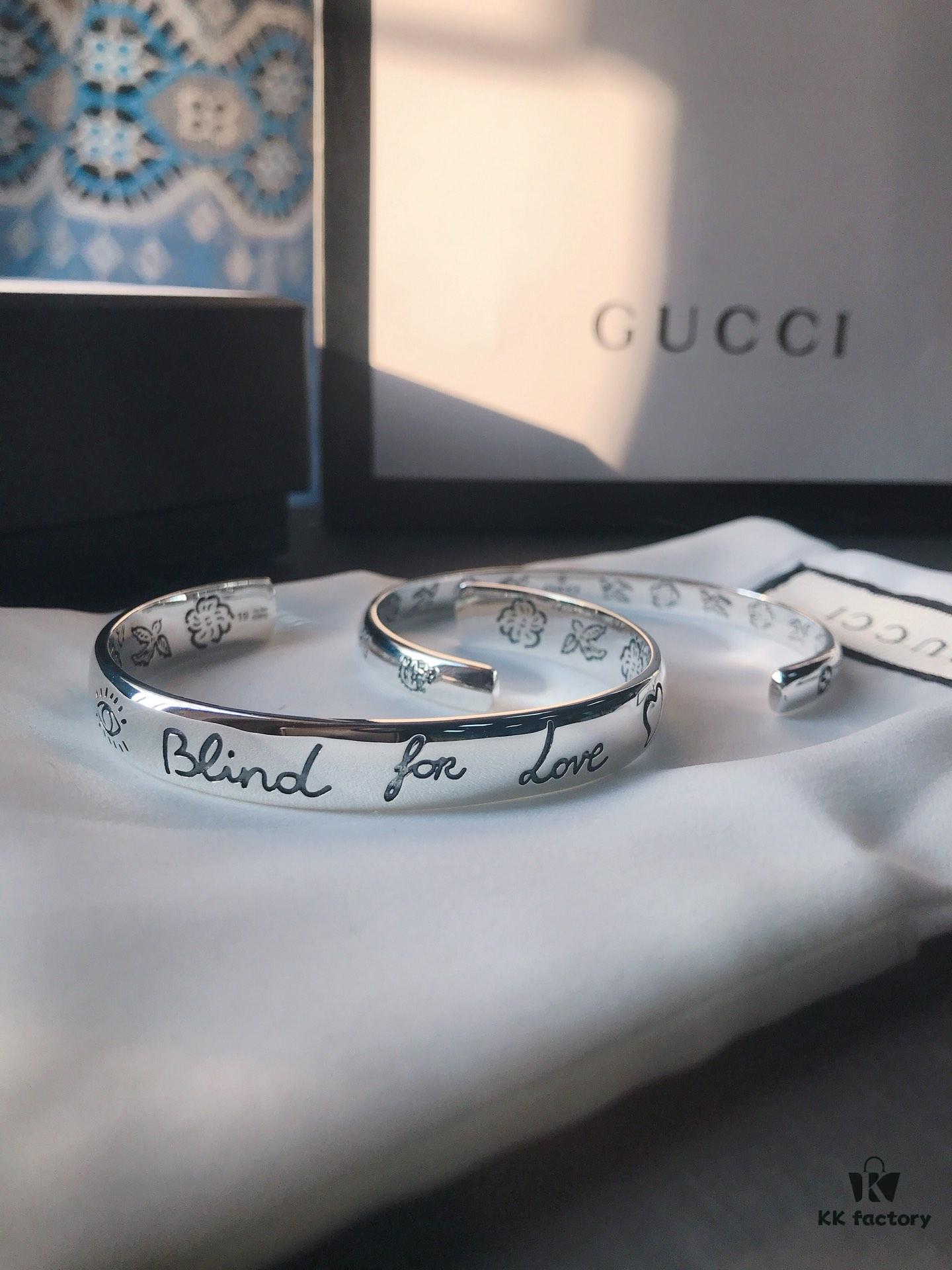 693005e412f62673a6fab1ea Gucci Blind for Love Collection 925 Sterling Silver Bracelet with Floral, Bird, Tiger Head, Eye and Heart Motifs