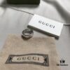 Gucci 925 Sterling Silver Double G Fearless Floral and Bird Couple Ring