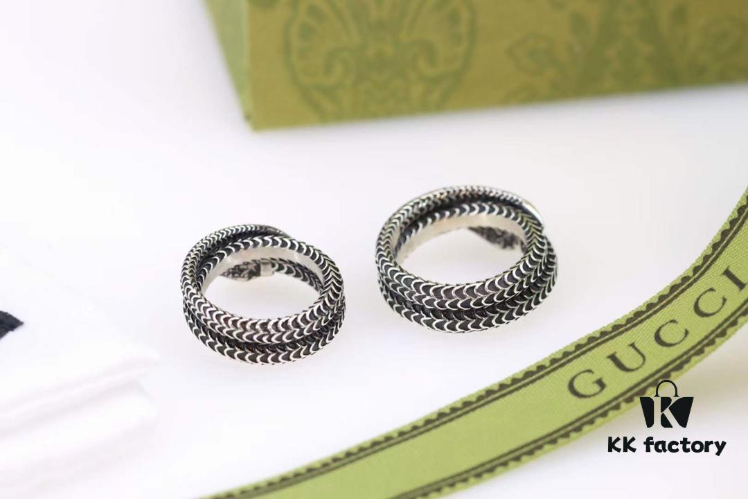 693005ec12f62673a6fab1f5 Valentine's Gift ❤️ Gucci Garden Series Sterling Silver Snake Couple Ring