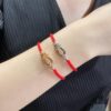 693005f912f62673a6fab201 Fred Small Half-Drilled Horseshoe Knot Red String Bracelet - High-End Custom Fashion Luxury Item, Thickened 18K Gold Plated Craftsmanship with Precision Micro-Inlay, Must-Have Accessory for Trendsetters and Influencers, Platinum Finish