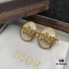 6930060012f62673a6fab20b Dior New Model Letter Mother-of-Pearl Diamond-Inlaid Elegant Vintage Stud Earrings