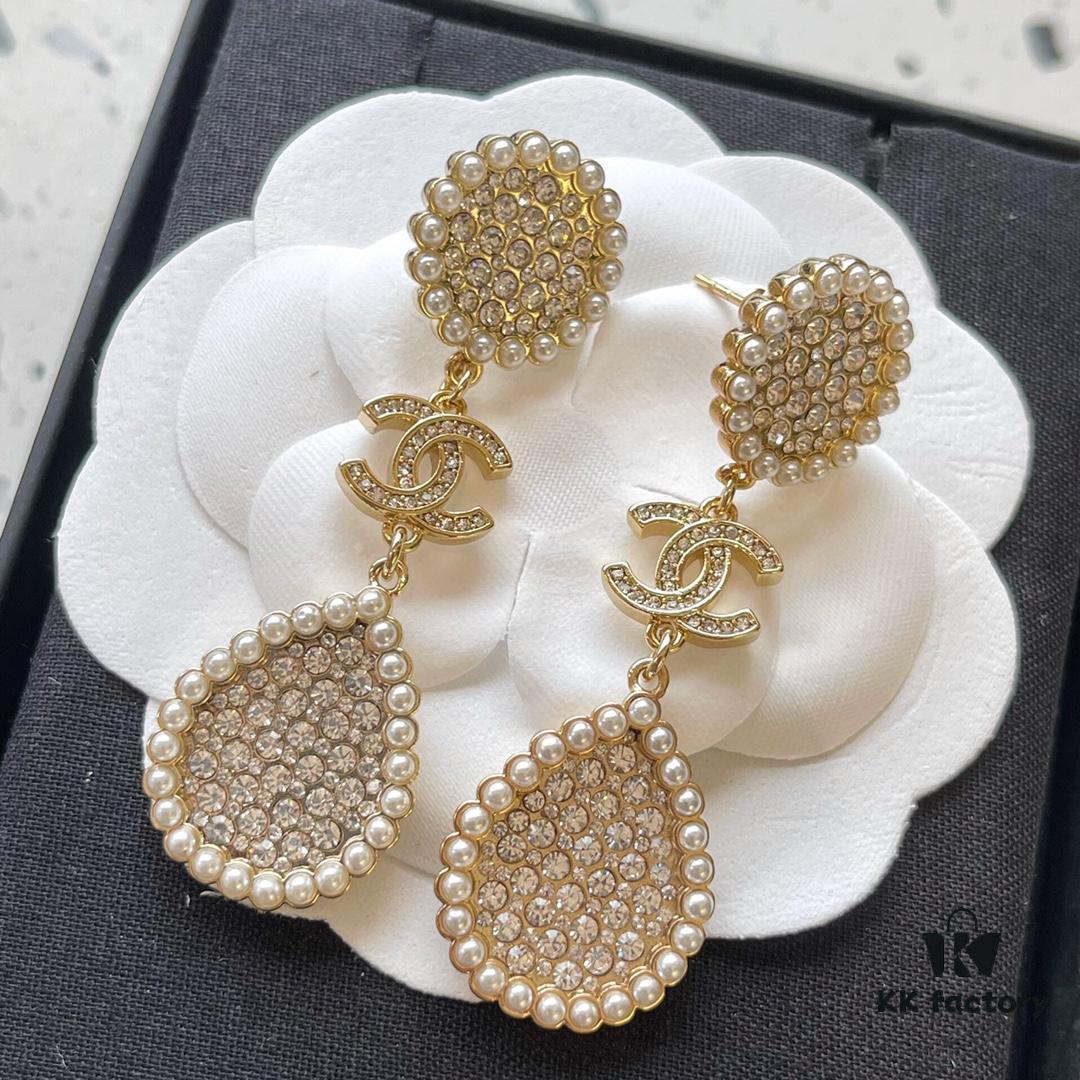 6930060912f62673a6fab218 Xiaoxiang New Sunflower Earrings, Luxury Full Diamond Pearl Drop Design, Elegant and Stylish for Daily Wear