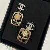 6930060c12f62673a6fab21c Xiaoxiang New Rectangular Picture Frame Surrounding Flower Colorful Rhinestone Hollow Pendant Earrings