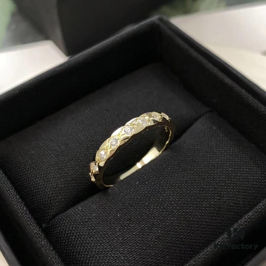 6930061512f62673a6fab227 Chanel Quilted Full Diamond Ring Narrow Version, Currently the Hottest Fashion Item, Simple Style for Perfect Elegance