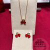 6930062912f62673a6fab248 Chopard Happy Hearts Wings Series Champagne Gold Red Agate Peacock White Shell Floating Diamond Necklace