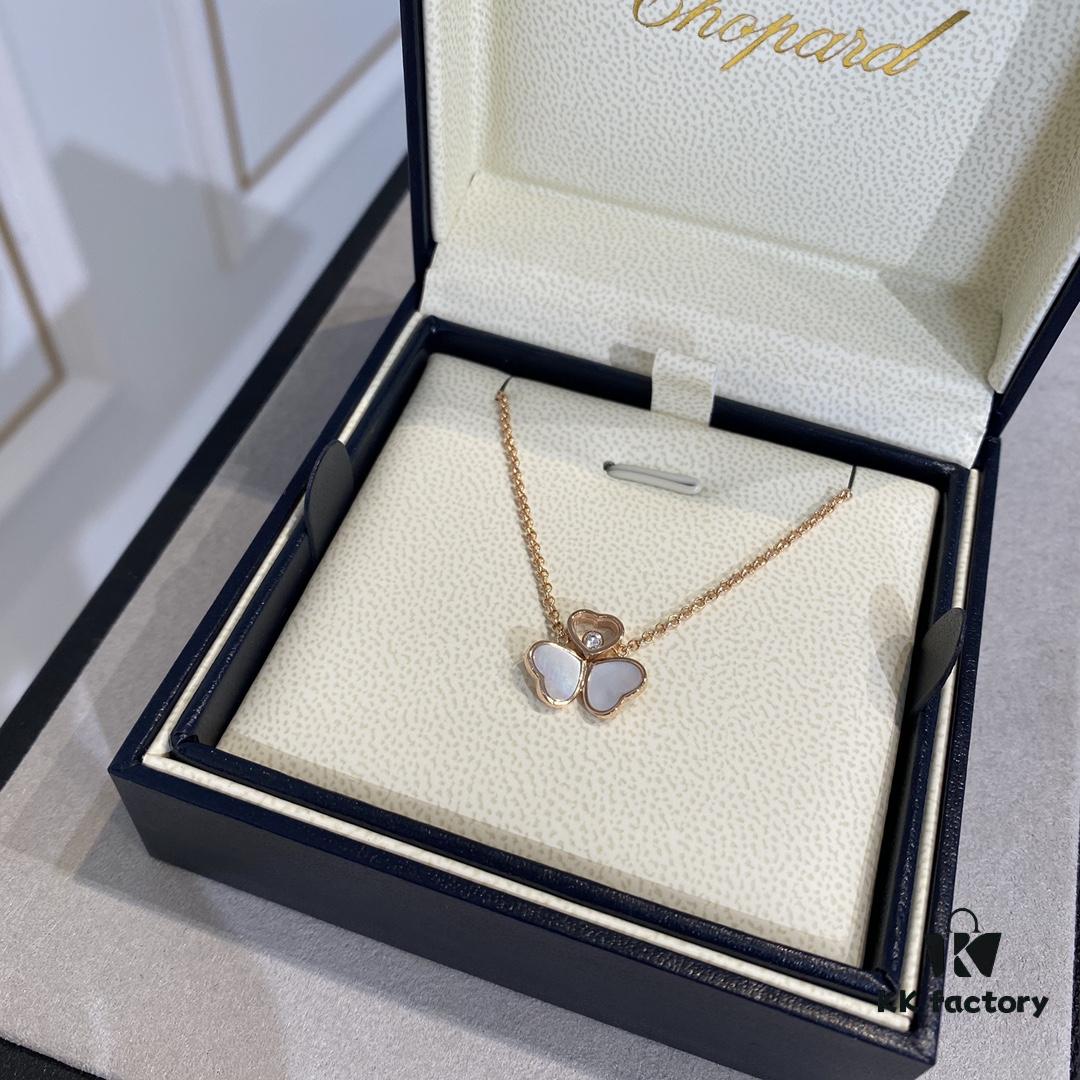 6930062f12f62673a6fab24f Chopard Happy Hearts Wings Series Pendant Necklace with Movable Diamond and Mother-of-Pearl Hearts
