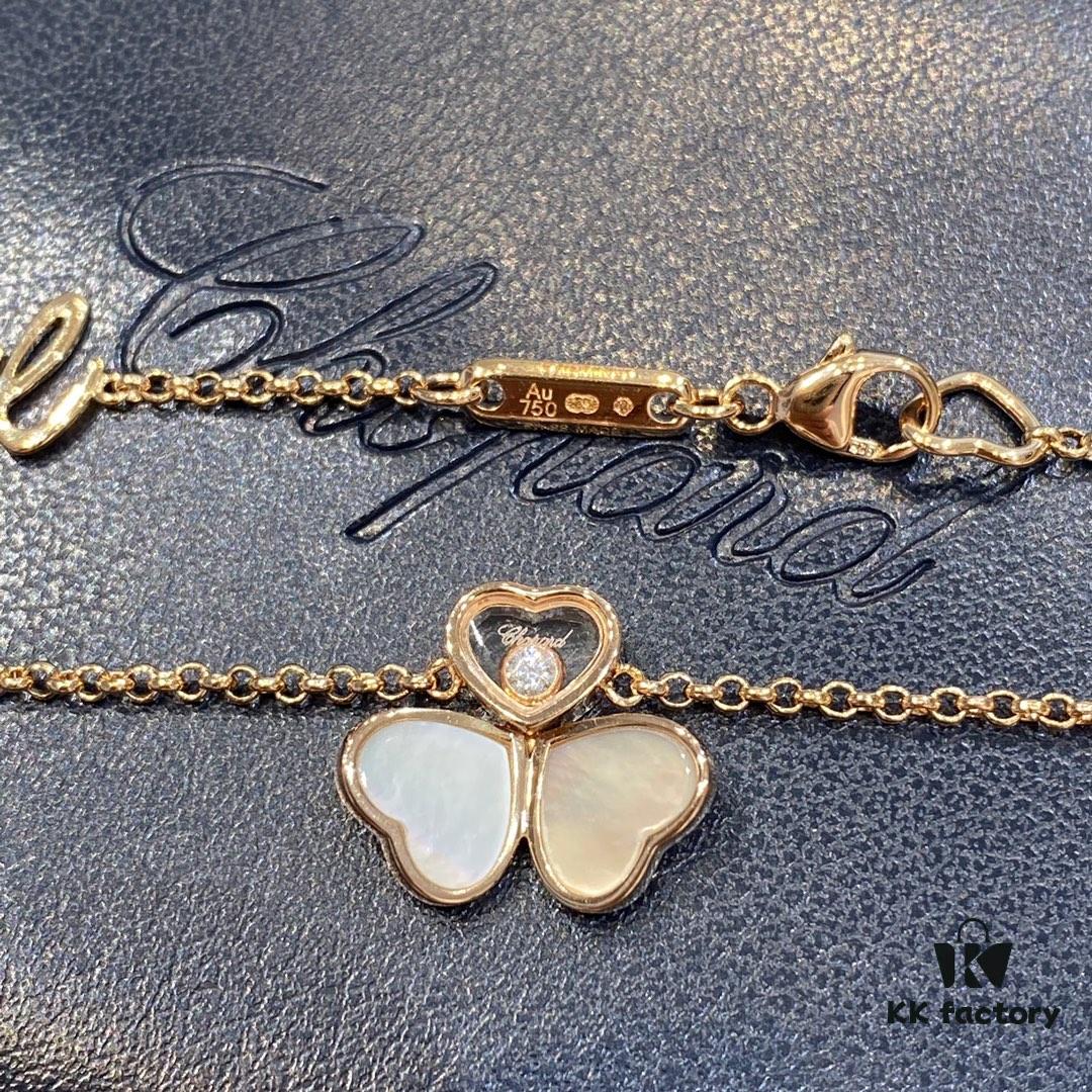 6930063112f62673a6fab254 Chopard Happy Hearts Wings Series Pendant Necklace with Movable Diamond and Mother-of-Pearl Hearts