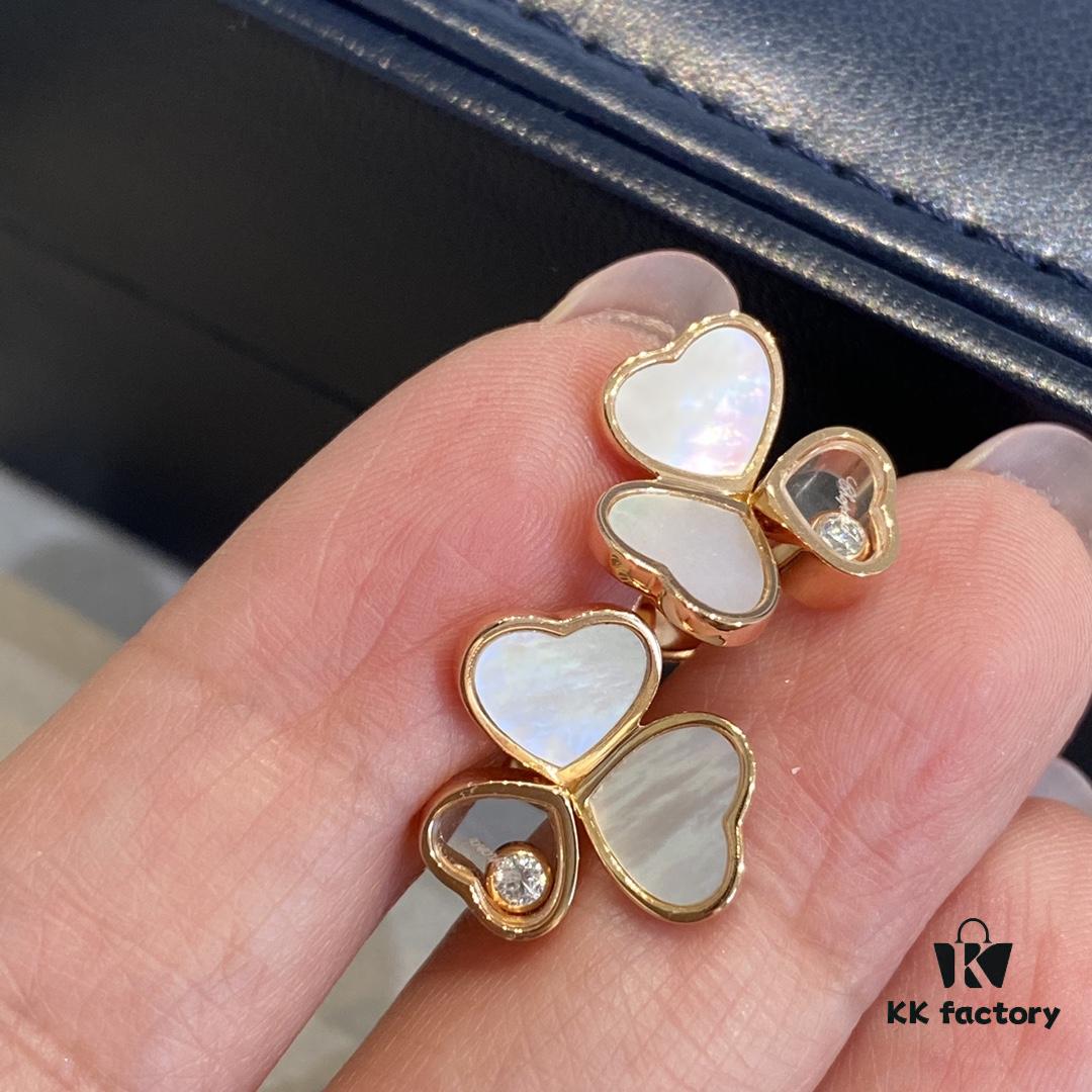 6930063a12f62673a6fab25d Chopard Happy Hearts Wings Series Pendant with Movable Diamond and Mother-of-Pearl Hearts